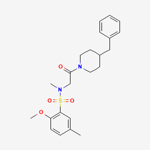 molecular formula C23H30N2O4S B4719128 N-[2-(4-benzylpiperidin-1-yl)-2-oxoethyl]-2-methoxy-N,5-dimethylbenzenesulfonamide 