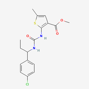 molecular formula C17H19ClN2O3S B4719232 Methyl 2-({[1-(4-chlorophenyl)propyl]carbamoyl}amino)-5-methylthiophene-3-carboxylate 