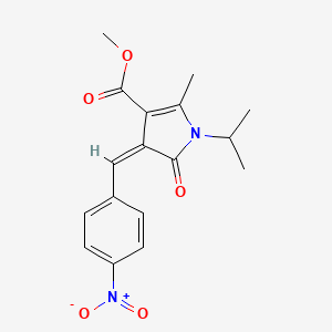 molecular formula C17H18N2O5 B4719405 METHYL (4Z)-2-METHYL-4-[(4-NITROPHENYL)METHYLIDENE]-5-OXO-1-(PROPAN-2-YL)-4,5-DIHYDRO-1H-PYRROLE-3-CARBOXYLATE 