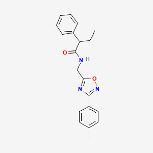 molecular formula C20H21N3O2 B4719544 N-{[3-(4-methylphenyl)-1,2,4-oxadiazol-5-yl]methyl}-2-phenylbutanamide 