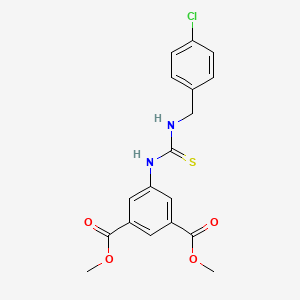 molecular formula C18H17ClN2O4S B4719630 DIMETHYL 5-({[(4-CHLOROBENZYL)AMINO]CARBOTHIOYL}AMINO)ISOPHTHALATE 