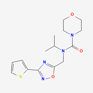 molecular formula C15H20N4O3S B4719669 N-propan-2-yl-N-[(3-thiophen-2-yl-1,2,4-oxadiazol-5-yl)methyl]morpholine-4-carboxamide 