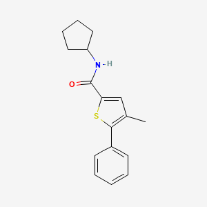 molecular formula C17H19NOS B4719750 N-cyclopentyl-4-methyl-5-phenylthiophene-2-carboxamide 