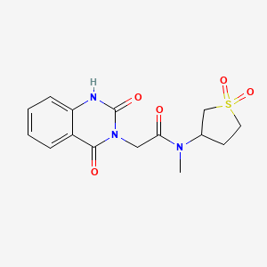 molecular formula C15H17N3O5S B4719985 N-(1,1-dioxidotetrahydrothiophen-3-yl)-2-(2-hydroxy-4-oxoquinazolin-3(4H)-yl)-N-methylacetamide 