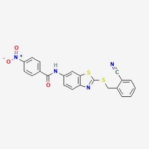 molecular formula C22H14N4O3S2 B4720037 N-{2-[(2-cyanobenzyl)sulfanyl]-1,3-benzothiazol-6-yl}-4-nitrobenzamide 