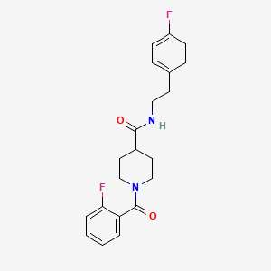 molecular formula C21H22F2N2O2 B4720137 1-(2-fluorobenzoyl)-N-[2-(4-fluorophenyl)ethyl]piperidine-4-carboxamide 