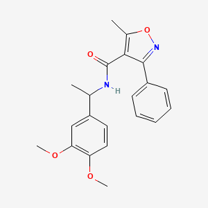 molecular formula C21H22N2O4 B4720492 N~4~-[1-(3,4-dimethoxyphenyl)ethyl]-5-methyl-3-phenyl-4-isoxazolecarboxamide 