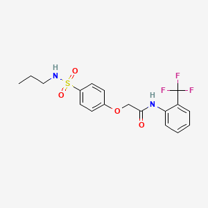 molecular formula C18H19F3N2O4S B4720599 2-[4-(propylsulfamoyl)phenoxy]-N-[2-(trifluoromethyl)phenyl]acetamide 