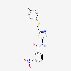 molecular formula C17H14N4O3S2 B4720609 N-[5-[(4-methylphenyl)sulfanylmethyl]-1,3,4-thiadiazol-2-yl]-3-nitrobenzamide 