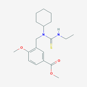 molecular formula C19H28N2O3S B4720650 METHYL 3-({CYCLOHEXYL[(ETHYLAMINO)CARBOTHIOYL]AMINO}METHYL)-4-METHOXYBENZOATE 