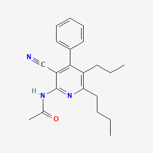 molecular formula C21H25N3O B4720744 N-(6-butyl-3-cyano-4-phenyl-5-propylpyridin-2-yl)acetamide 