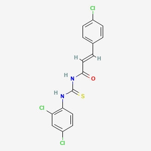molecular formula C16H11Cl3N2OS B4720874 (2E)-3-(4-chlorophenyl)-N-[(2,4-dichlorophenyl)carbamothioyl]prop-2-enamide 