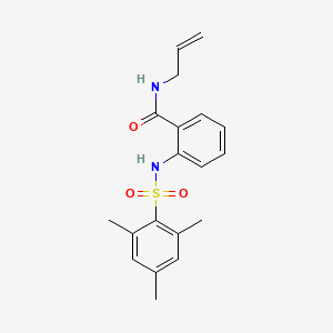 molecular formula C19H22N2O3S B4720917 N-(prop-2-en-1-yl)-2-{[(2,4,6-trimethylphenyl)sulfonyl]amino}benzamide 