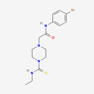 molecular formula C15H21BrN4OS B4720979 N-(4-BROMOPHENYL)-2-{4-[(ETHYLAMINO)CARBOTHIOYL]PIPERAZINO}ACETAMIDE 