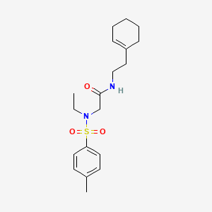 molecular formula C19H28N2O3S B4721104 N-[2-(cyclohex-1-en-1-yl)ethyl]-N~2~-ethyl-N~2~-[(4-methylphenyl)sulfonyl]glycinamide 
