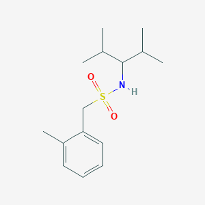 molecular formula C15H25NO2S B4721108 N-(2,4-dimethylpentan-3-yl)-1-(2-methylphenyl)methanesulfonamide 