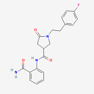 molecular formula C20H20FN3O3 B4721109 N-(2-carbamoylphenyl)-1-[2-(4-fluorophenyl)ethyl]-5-oxopyrrolidine-3-carboxamide 