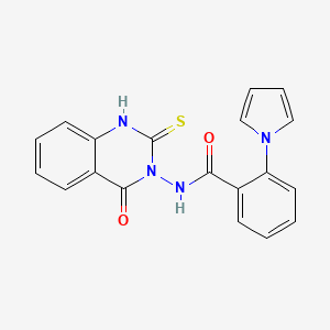 molecular formula C19H14N4O2S B4721177 N-[4-OXO-2-SULFANYL-3(4H)-QUINAZOLINYL]-2-(1H-PYRROL-1-YL)BENZAMIDE 