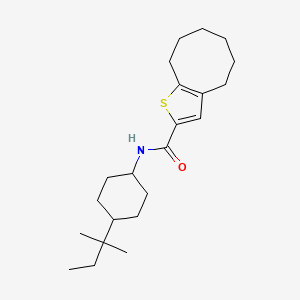 molecular formula C22H35NOS B4721190 N-[4-(2-METHYLBUTAN-2-YL)CYCLOHEXYL]-4H5H6H7H8H9H-CYCLOOCTA[B]THIOPHENE-2-CARBOXAMIDE 