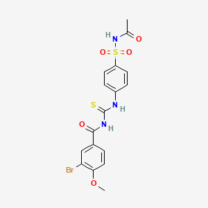 molecular formula C17H16BrN3O5S2 B4721227 N-{[4-(acetylsulfamoyl)phenyl]carbamothioyl}-3-bromo-4-methoxybenzamide 