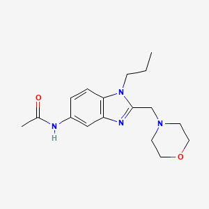 molecular formula C17H24N4O2 B4721244 N-{2-[(Morpholin-4-YL)methyl]-1-propyl-1H-1,3-benzodiazol-5-YL}acetamide 