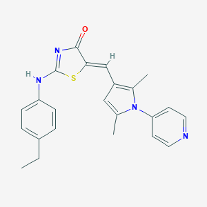 B472144 (5Z)-5-[(2,5-dimethyl-1-pyridin-4-ylpyrrol-3-yl)methylidene]-2-(4-ethylanilino)-1,3-thiazol-4-one CAS No. 445428-57-9
