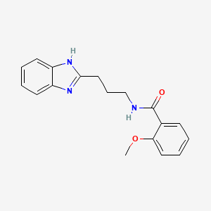 molecular formula C18H19N3O2 B4721497 N-[3-(1H-1,3-benzodiazol-2-yl)propyl]-2-methoxybenzamide 
