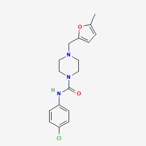 molecular formula C17H20ClN3O2 B4721508 N-(4-chlorophenyl)-4-[(5-methylfuran-2-yl)methyl]piperazine-1-carboxamide 