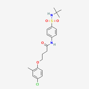 molecular formula C21H27ClN2O4S B4721557 N-[4-(tert-butylsulfamoyl)phenyl]-4-(4-chloro-2-methylphenoxy)butanamide 