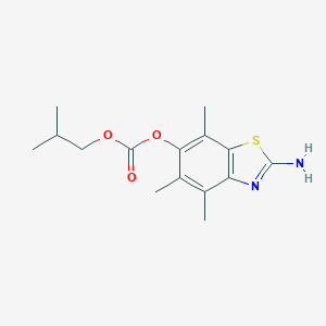 molecular formula C15H20N2O3S B047216 (2-Amino-4,5,7-trimethyl-1,3-benzothiazol-6-yl) 2-methylpropyl carbonate CAS No. 120164-23-0