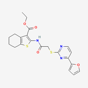 molecular formula C21H21N3O4S2 B4721670 ETHYL 2-[(2-{[4-(2-FURYL)-2-PYRIMIDINYL]SULFANYL}ACETYL)AMINO]-4,5,6,7-TETRAHYDRO-1-BENZOTHIOPHENE-3-CARBOXYLATE 