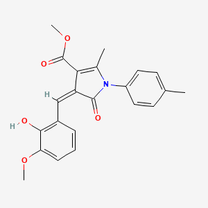 molecular formula C22H21NO5 B4721805 methyl (4Z)-4-[(2-hydroxy-3-methoxyphenyl)methylidene]-2-methyl-1-(4-methylphenyl)-5-oxo-4,5-dihydro-1H-pyrrole-3-carboxylate 