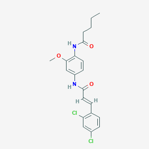molecular formula C21H22Cl2N2O3 B4721826 N-[4-[[(E)-3-(2,4-dichlorophenyl)prop-2-enoyl]amino]-2-methoxyphenyl]pentanamide 