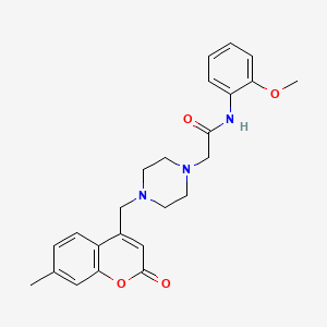 molecular formula C24H27N3O4 B4721830 N-(2-methoxyphenyl)-2-{4-[(7-methyl-2-oxo-2H-chromen-4-yl)methyl]piperazin-1-yl}acetamide 
