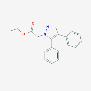 molecular formula C19H18N2O2 B047219 4,5-Diphenyl-1-(ethoxycarbonylmethyl)-pyrazole CAS No. 120982-79-8