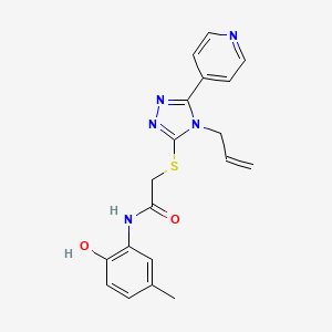 molecular formula C19H19N5O2S B4722230 N-(2-hydroxy-5-methylphenyl)-2-{[4-(prop-2-en-1-yl)-5-(pyridin-4-yl)-4H-1,2,4-triazol-3-yl]sulfanyl}acetamide CAS No. 938007-42-2