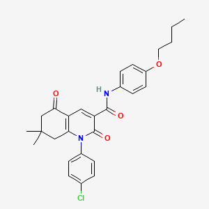 molecular formula C28H29ClN2O4 B4722346 N-(4-butoxyphenyl)-1-(4-chlorophenyl)-7,7-dimethyl-2,5-dioxo-1,2,5,6,7,8-hexahydroquinoline-3-carboxamide 