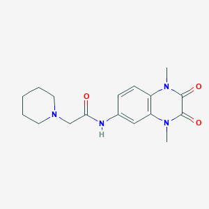 molecular formula C17H22N4O3 B4722414 N-(1,4-dimethyl-2,3-dioxo-1,2,3,4-tetrahydroquinoxalin-6-yl)-2-(piperidin-1-yl)acetamide 