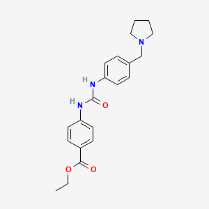 molecular formula C21H25N3O3 B4722523 ETHYL 4-({[4-(1-PYRROLIDINYLMETHYL)ANILINO]CARBONYL}AMINO)BENZOATE 