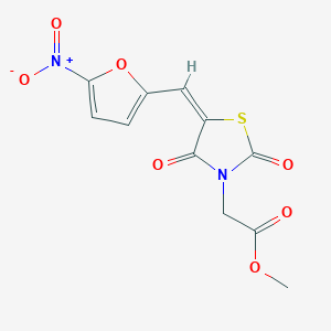 molecular formula C11H8N2O7S B4722816 methyl {(5E)-5-[(5-nitrofuran-2-yl)methylidene]-2,4-dioxo-1,3-thiazolidin-3-yl}acetate 