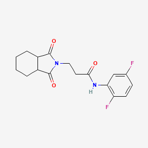 molecular formula C17H18F2N2O3 B4722818 N~1~-(2,5-DIFLUOROPHENYL)-3-(1,3-DIOXOOCTAHYDRO-2H-ISOINDOL-2-YL)PROPANAMIDE 