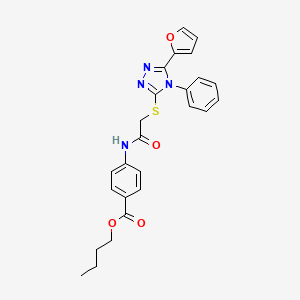 molecular formula C25H24N4O4S B4723081 Butyl 4-(2-{[5-(furan-2-yl)-4-phenyl-4H-1,2,4-triazol-3-yl]sulfanyl}acetamido)benzoate CAS No. 5926-72-7