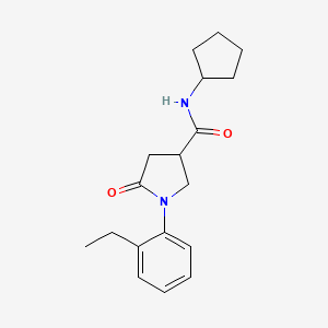 molecular formula C18H24N2O2 B4723113 N-cyclopentyl-1-(2-ethylphenyl)-5-oxopyrrolidine-3-carboxamide 