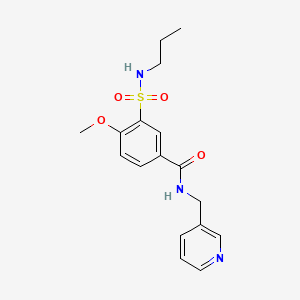 molecular formula C17H21N3O4S B4723150 4-methoxy-3-(propylsulfamoyl)-N-(pyridin-3-ylmethyl)benzamide 