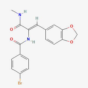molecular formula C18H15BrN2O4 B4723169 N-[(Z)-1-(1,3-benzodioxol-5-yl)-3-(methylamino)-3-oxoprop-1-en-2-yl]-4-bromobenzamide 