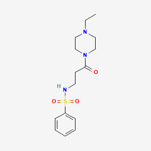 molecular formula C15H23N3O3S B4723202 N-[3-(4-ethylpiperazin-1-yl)-3-oxopropyl]benzenesulfonamide 