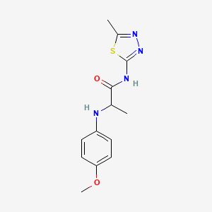 molecular formula C13H16N4O2S B4723212 N~2~-(4-methoxyphenyl)-N-(5-methyl-1,3,4-thiadiazol-2-yl)alaninamide 