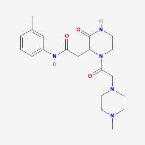molecular formula C20H29N5O3 B4723221 N-(3-methylphenyl)-2-{1-[(4-methylpiperazin-1-yl)acetyl]-3-oxopiperazin-2-yl}acetamide 