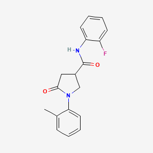 molecular formula C18H17FN2O2 B4723238 N-(2-fluorophenyl)-1-(2-methylphenyl)-5-oxopyrrolidine-3-carboxamide 