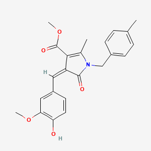 molecular formula C23H23NO5 B4723389 METHYL (4Z)-4-[(4-HYDROXY-3-METHOXYPHENYL)METHYLIDENE]-2-METHYL-1-[(4-METHYLPHENYL)METHYL]-5-OXO-4,5-DIHYDRO-1H-PYRROLE-3-CARBOXYLATE 